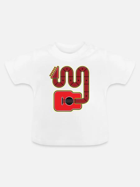 Rote Abstract Shape Gitarre - Baby Bio-T-Shirt mit Rundhals - Weiß