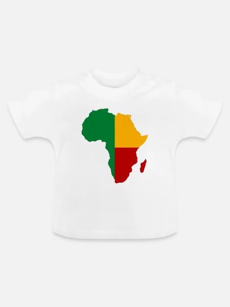 Benin_Flagge_Afrika - Baby Bio-T-Shirt mit Rundhals - Weiß