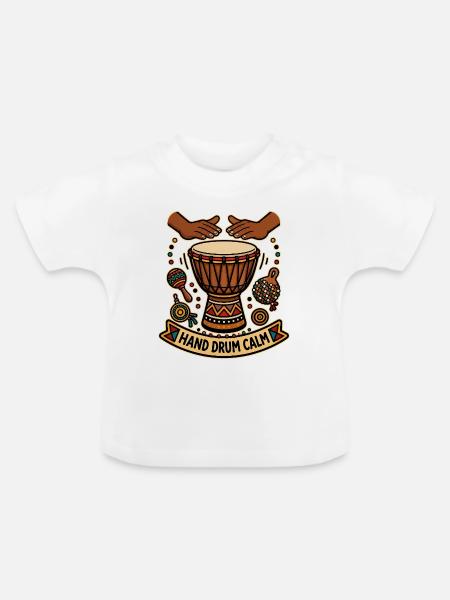 HAND DRUM CALM - Baby Bio-T-Shirt mit Rundhals - Weiß