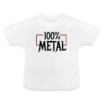 100 Heavy Metal - T-shirt bio col rond Bébé - blanc - Devant