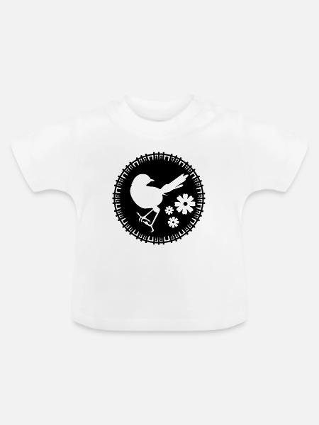 Vogel - Naturschutz Tierfreund - Baby Bio-T-Shirt mit Rundhals - Weiß