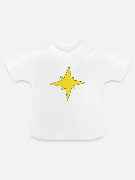 Stern symbol gelb - Baby Bio-T-Shirt mit Rundhals - Weiß