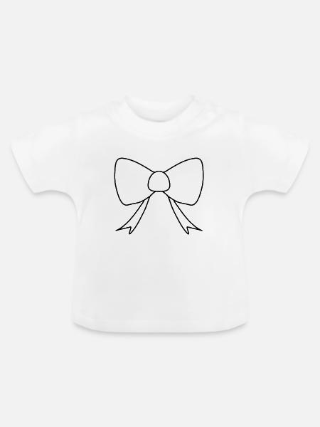schleife symbol form - Baby Bio-T-Shirt mit Rundhals - Weiß