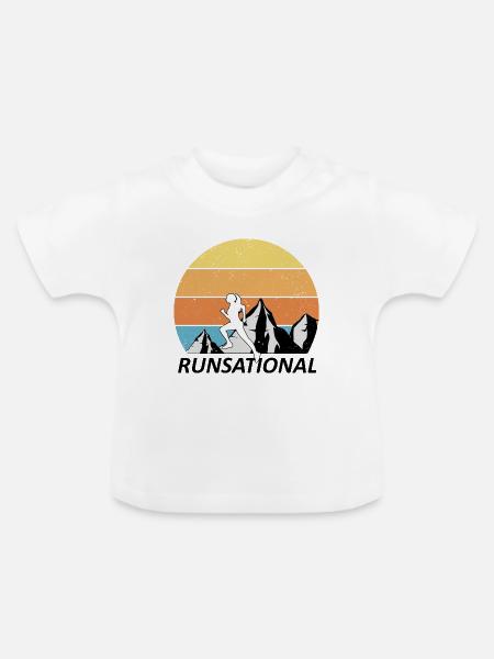 Trail Running - Baby Bio-T-Shirt mit Rundhals - Weiß