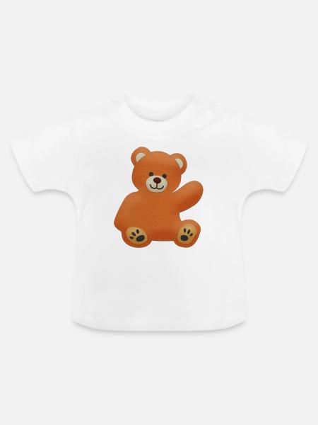 Felt Teddy - Baby Bio-T-Shirt mit Rundhals - Weiß