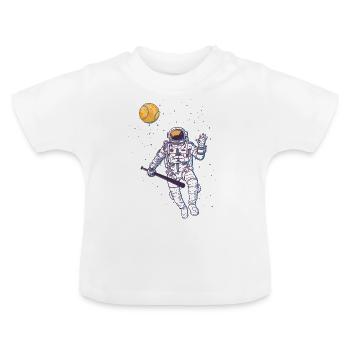 Astronaut, outer space, baseball, gift, moon - Baby Organic T-Shirt with Round Neck - white - Front