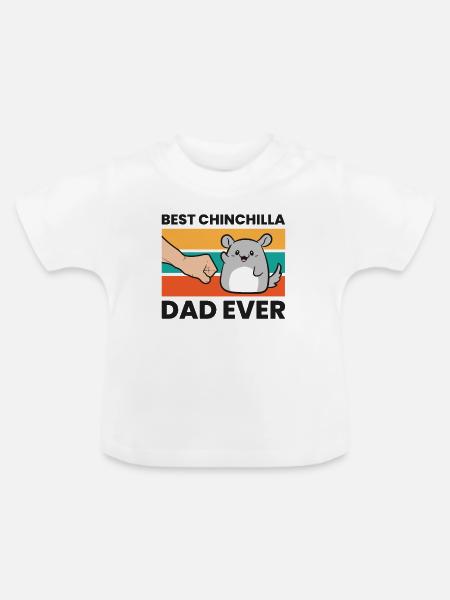 Bester Chinchilla-Dad aller Zeiten - Baby Bio-T-Shirt mit Rundhals - Weiß