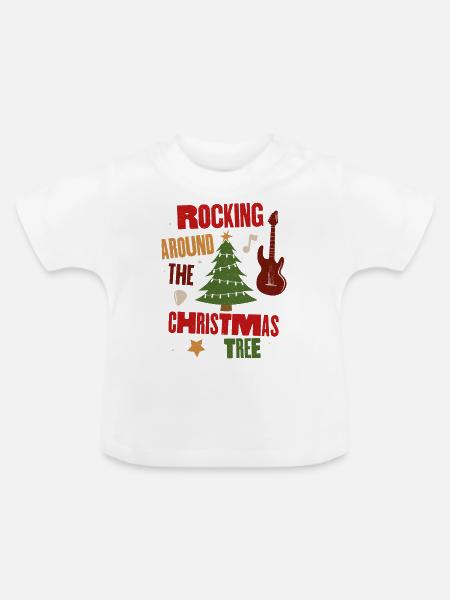 Schaukeln um den Weihnachtsbaum - Baby Bio-T-Shirt mit Rundhals - Weiß