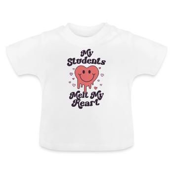 Retro Valentinstag Lehrer Meine Schüler schmelzen meine - Baby Bio-T-Shirt mit Rundhals - Weiß - Vorne