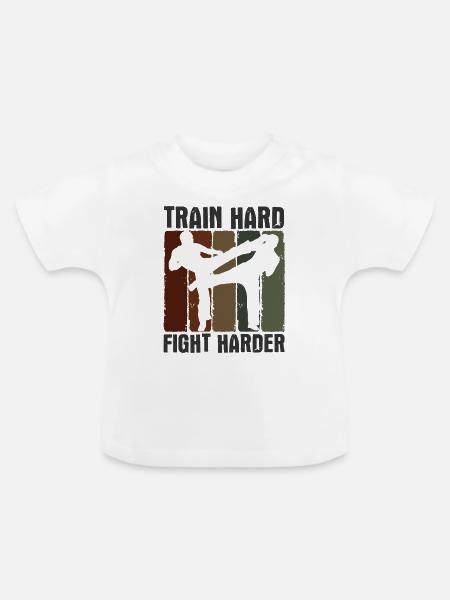 Kickboxing - Baby Bio-T-Shirt mit Rundhals - Weiß