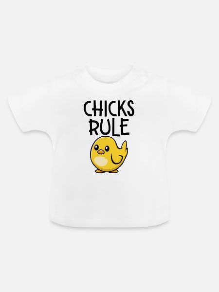 Küken Regel - Baby Bio-T-Shirt mit Rundhals - Weiß