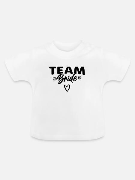 Team Braut Bride - Baby Bio-T-Shirt mit Rundhals - Weiß