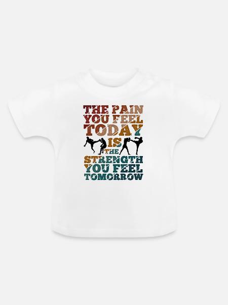 Kickboxing - Baby Bio-T-Shirt mit Rundhals - Weiß