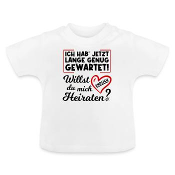 Willst du mich endlich heiraten? Heiratsantrag - Baby Bio-T-Shirt mit Rundhals - Weiß - Vorne