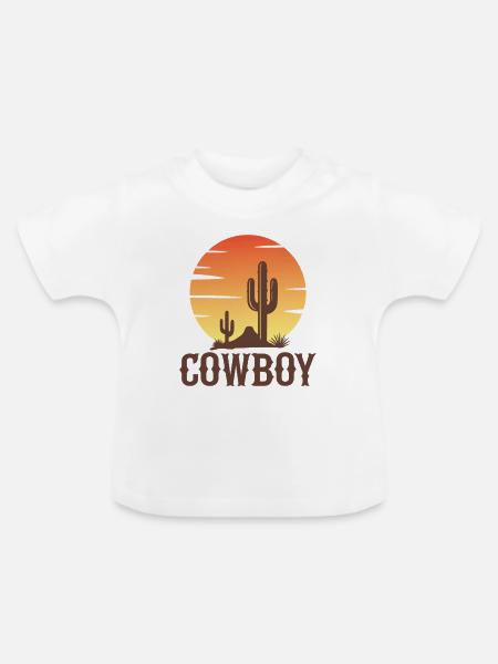 Cowboy - Baby Bio-T-Shirt mit Rundhals - Weiß
