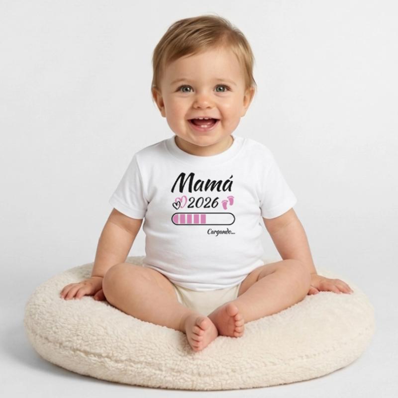 Werdende Mutter 2026 Loading Baby Bio-T-Shirt mit Rundhals