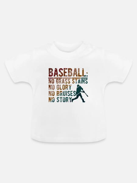 Baseball - Baby Bio-T-Shirt mit Rundhals - Weiß
