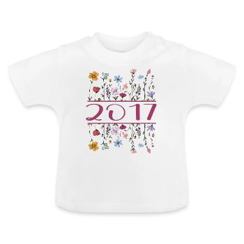 2017 Légendaire Depuis 2017 Anniversaire 2017 Femmes - T-shirt bio col rond Bébé - blanc - Devant
