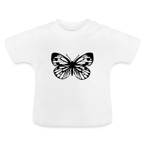 Grön-ådrig vit fjäril - Ekologisk T-shirt med rund hals baby