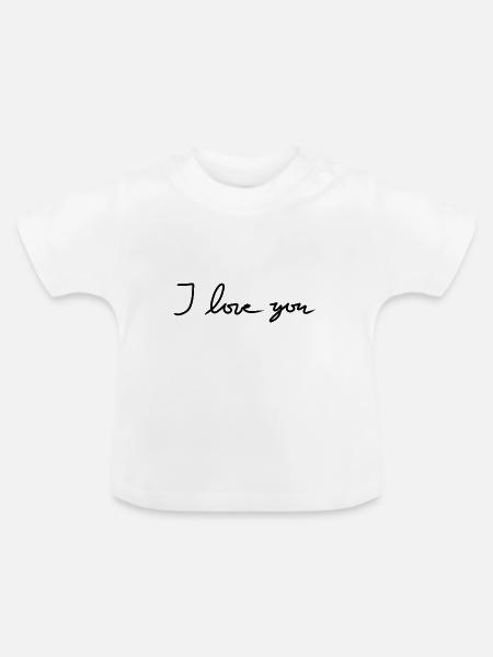 ich liebe dich text symbol - Baby Bio-T-Shirt mit Rundhals - Weiß
