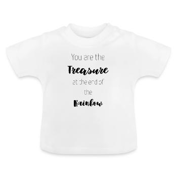 Schatz am Ende des Regenbogens - Baby Bio-T-Shirt mit Rundhals - Weiß - Vorne