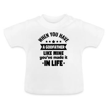 Ein Pate wie meiner, das ist Erfolg - Baby Bio-T-Shirt mit Rundhals - Weiß - Vorne