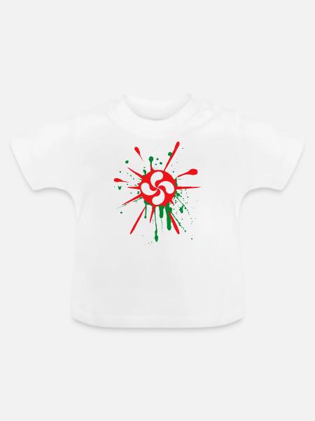 Baskische Quer - Baby Bio-T-Shirt mit Rundhals - Weiß