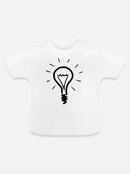 Skizze Glühbirne - Baby Bio-T-Shirt mit Rundhals - Weiß