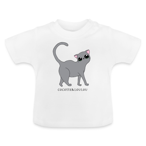 Bibi chat gris - T-shirt bio col rond Bébé