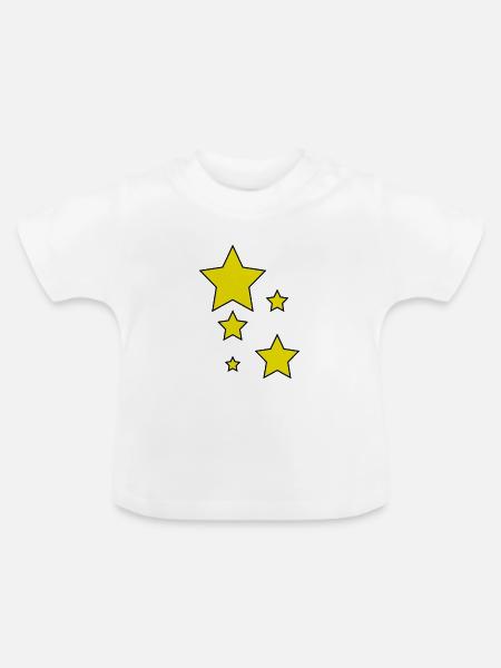Stern Gelb - Baby Bio-T-Shirt mit Rundhals - Weiß
