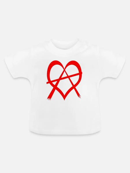 love anarchy red - Baby Bio-T-Shirt mit Rundhals - Weiß