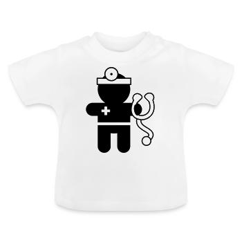 Menschen & Berufe: der Arzt - Baby Organic T-Shirt with Round Neck - white - Front