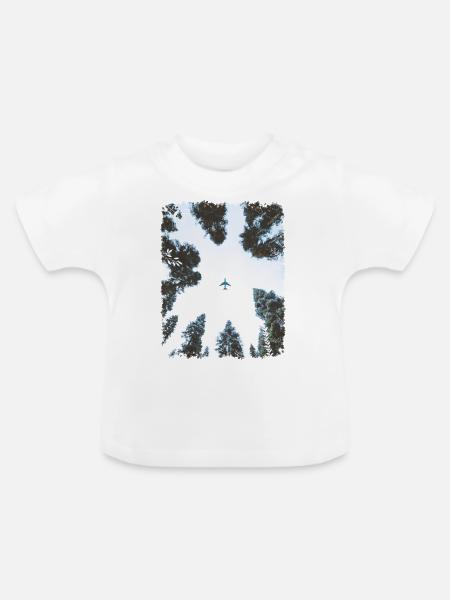 Wald & Flugzeug - Baby Bio-T-Shirt mit Rundhals - Weiß