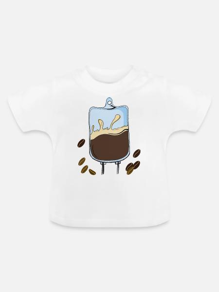 Coffee love - Baby Bio-T-Shirt mit Rundhals - Weiß