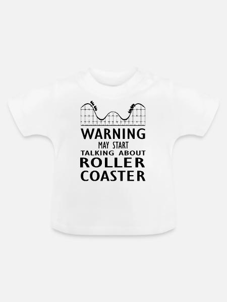 Rollercoaster Achterbahn - Baby Bio-T-Shirt mit Rundhals - Weiß