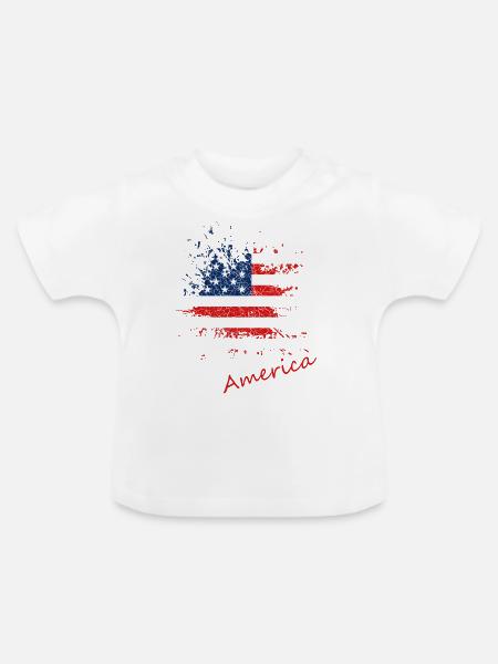 America - Baby Bio-T-Shirt mit Rundhals - Weiß