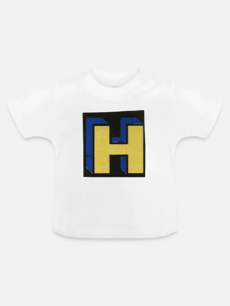 Buchstabe H - Baby Bio-T-Shirt mit Rundhals - Weiß
