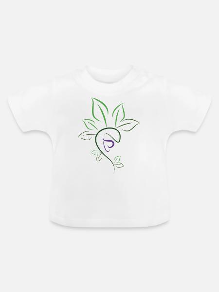 Pflanzen Kontur - Baby Bio-T-Shirt mit Rundhals - Weiß