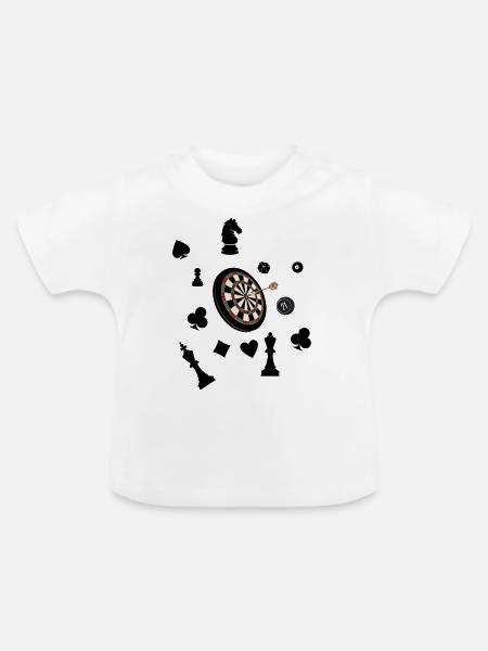 boardgame chess backgammon game night - Baby Bio-T-Shirt mit Rundhals - Weiß