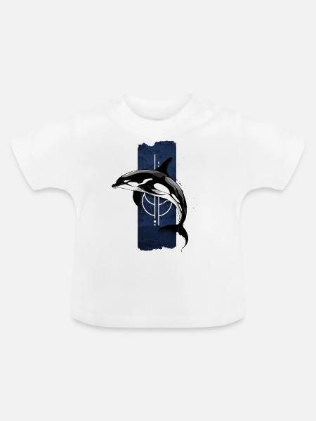 Ocean Monarch: Majestätischer Schwertwal - Baby Bio-T-Shirt mit Rundhals - Weiß