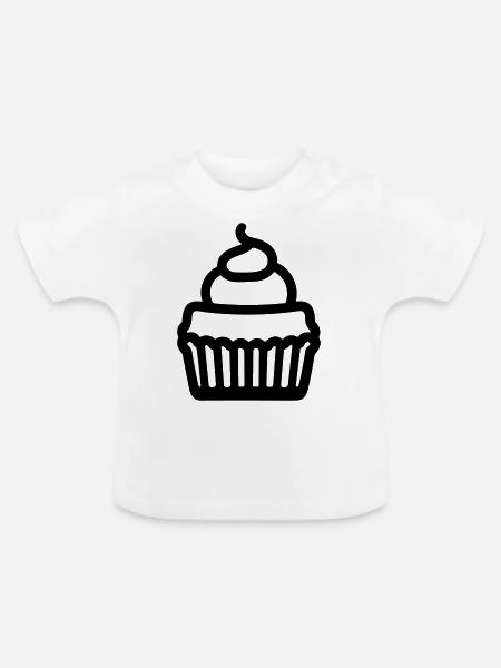 Cupcake - Baby Bio-T-Shirt mit Rundhals - Weiß
