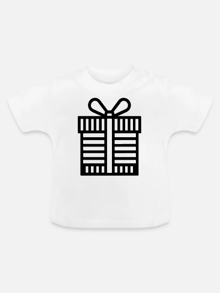 Kleine Geschenkbox - Baby Bio-T-Shirt mit Rundhals - Weiß