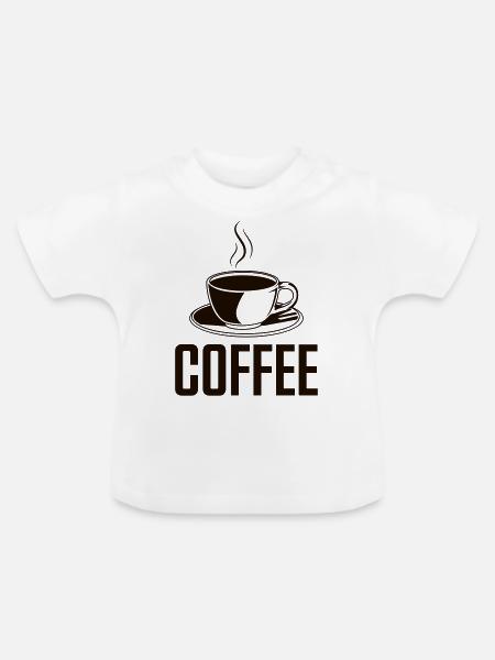 coffee - Baby Bio-T-Shirt mit Rundhals - Weiß
