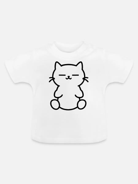 Kätzchen - Baby Bio-T-Shirt mit Rundhals - Weiß