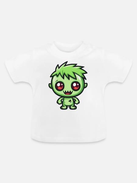 Zombie Halloween Gruselig Comic - Baby Bio-T-Shirt mit Rundhals - Weiß
