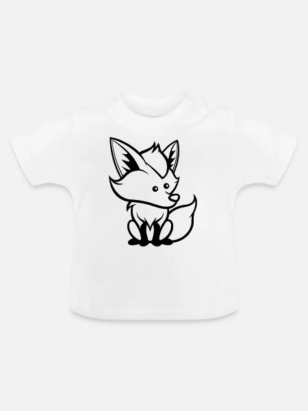 fuchs comic tier - Baby Bio-T-Shirt mit Rundhals - Weiß