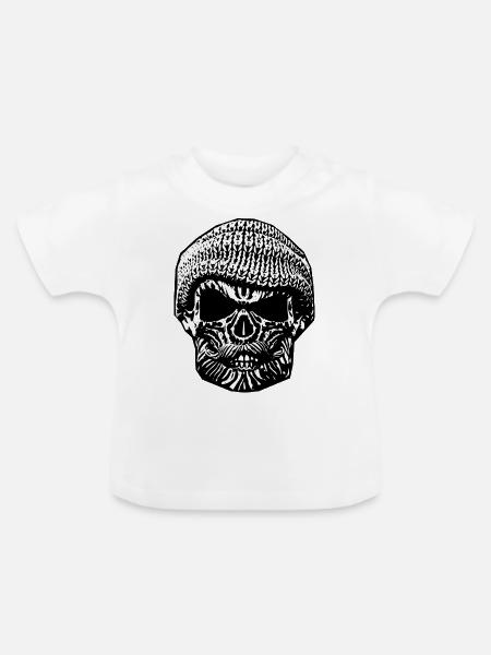 Hamburger Schädel - Baby Bio-T-Shirt mit Rundhals - Weiß