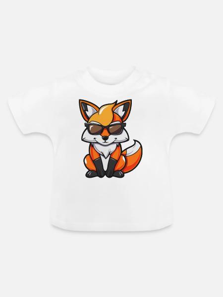 Fuchs Comic Cool - Baby Bio-T-Shirt mit Rundhals - Weiß