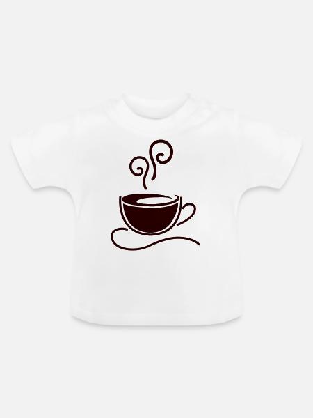 Coffee Kaffee - Baby Bio-T-Shirt mit Rundhals - Weiß
