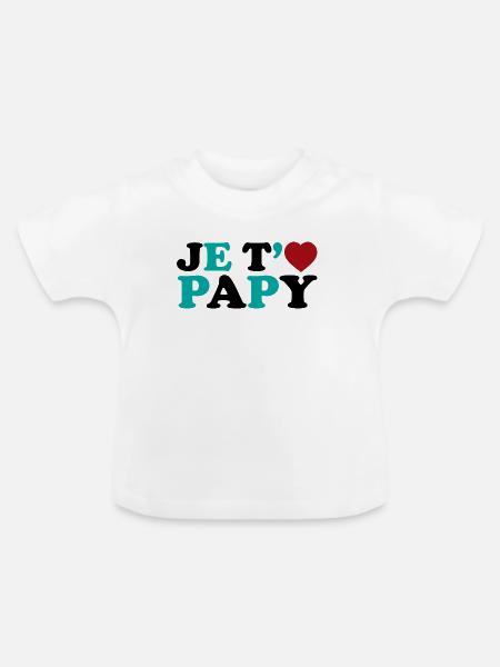 Ich liebe dich Opa - Baby Bio-T-Shirt mit Rundhals - Weiß